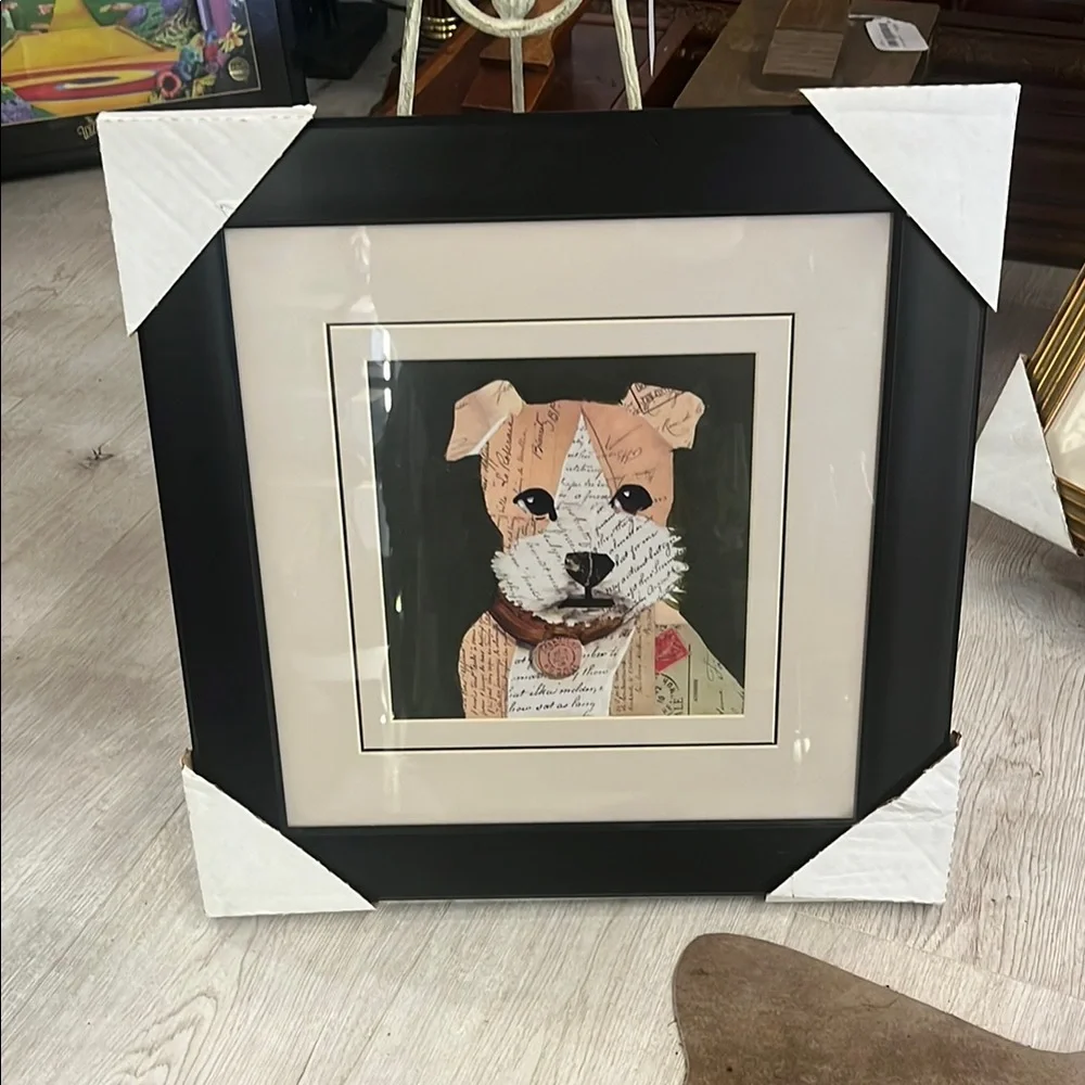 Framed Dog Art Print with Black Frame - Picture 3 of 6